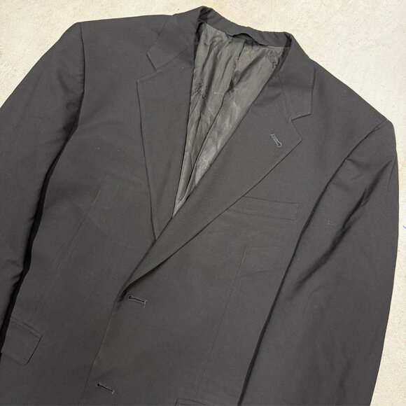 Burberry London Blazer Black Sport Coat Wool Made in USA 42L *No Buttons - Picture 2 of 12